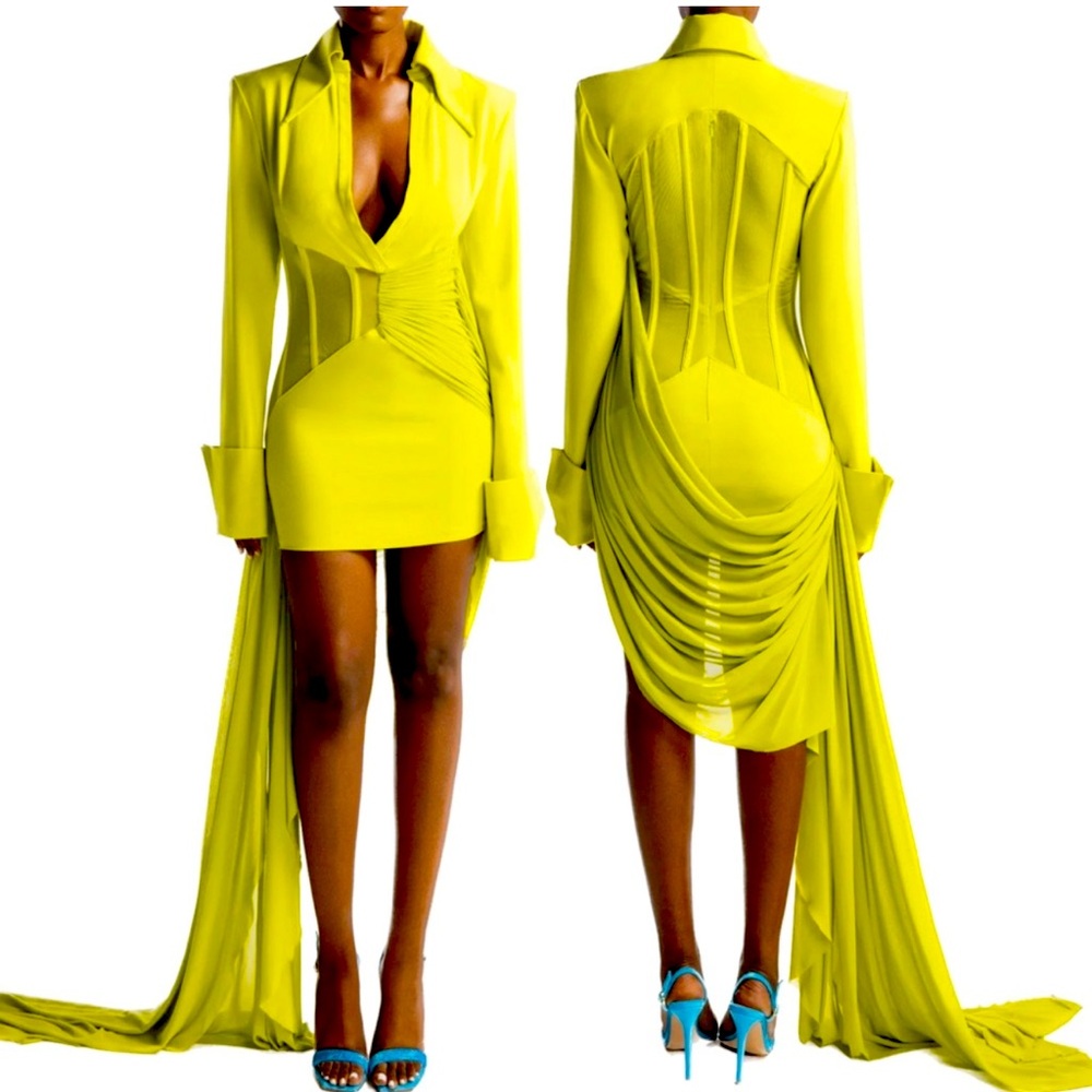 Hanifa Ari Draped Dress Large with Tags